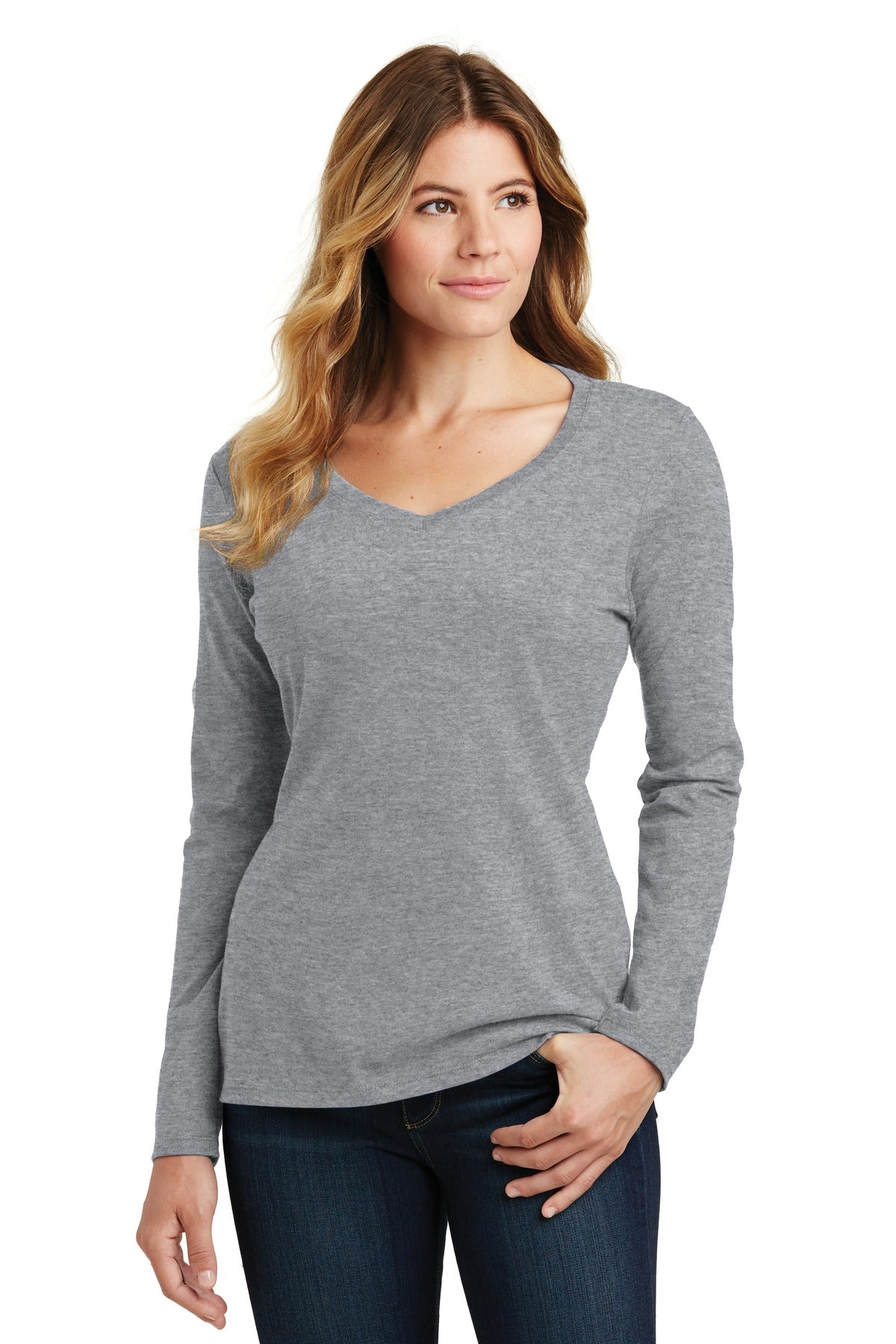 Port & Company  Women's Long Sleeve Fan Favorite V-Neck Tee. LPC450VLS