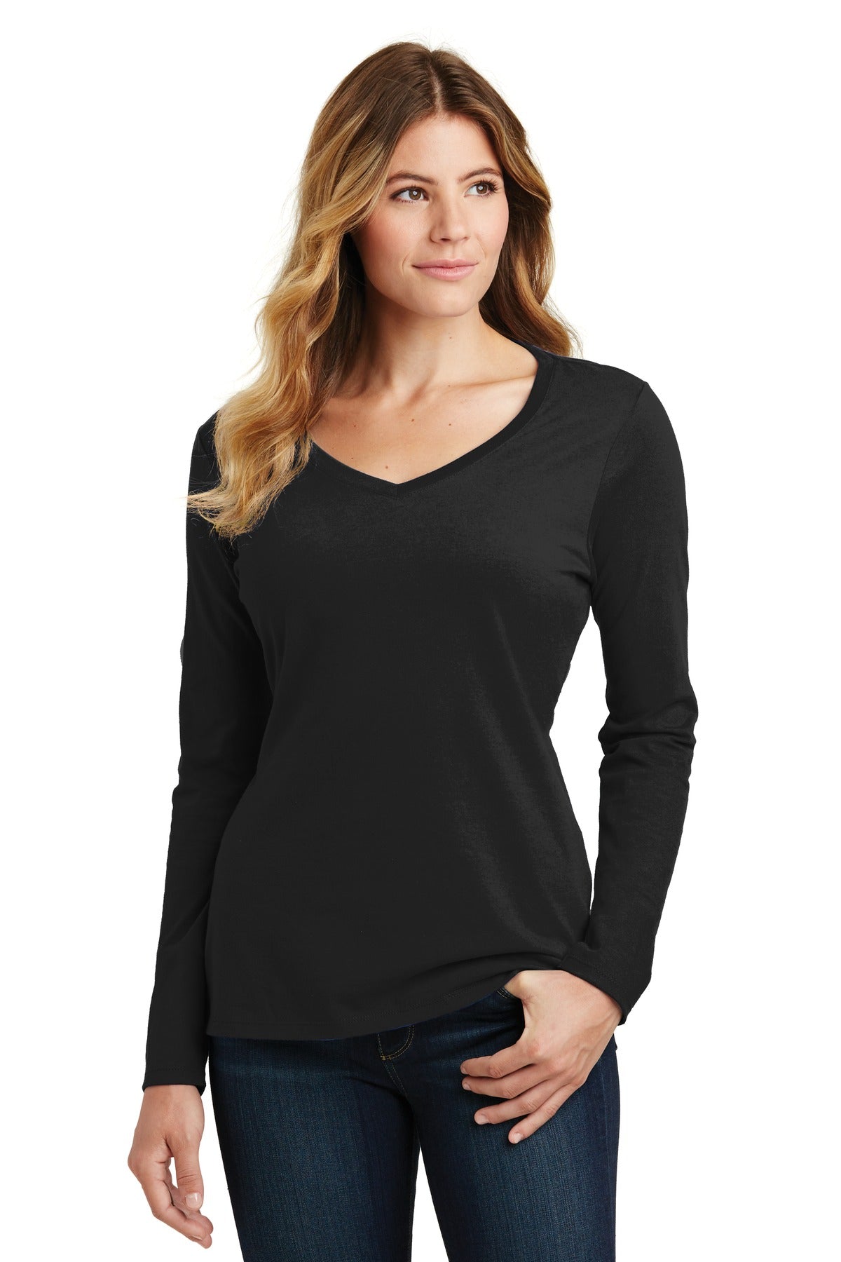 Port & Company  Women's Long Sleeve Fan Favorite V-Neck Tee. LPC450VLS
