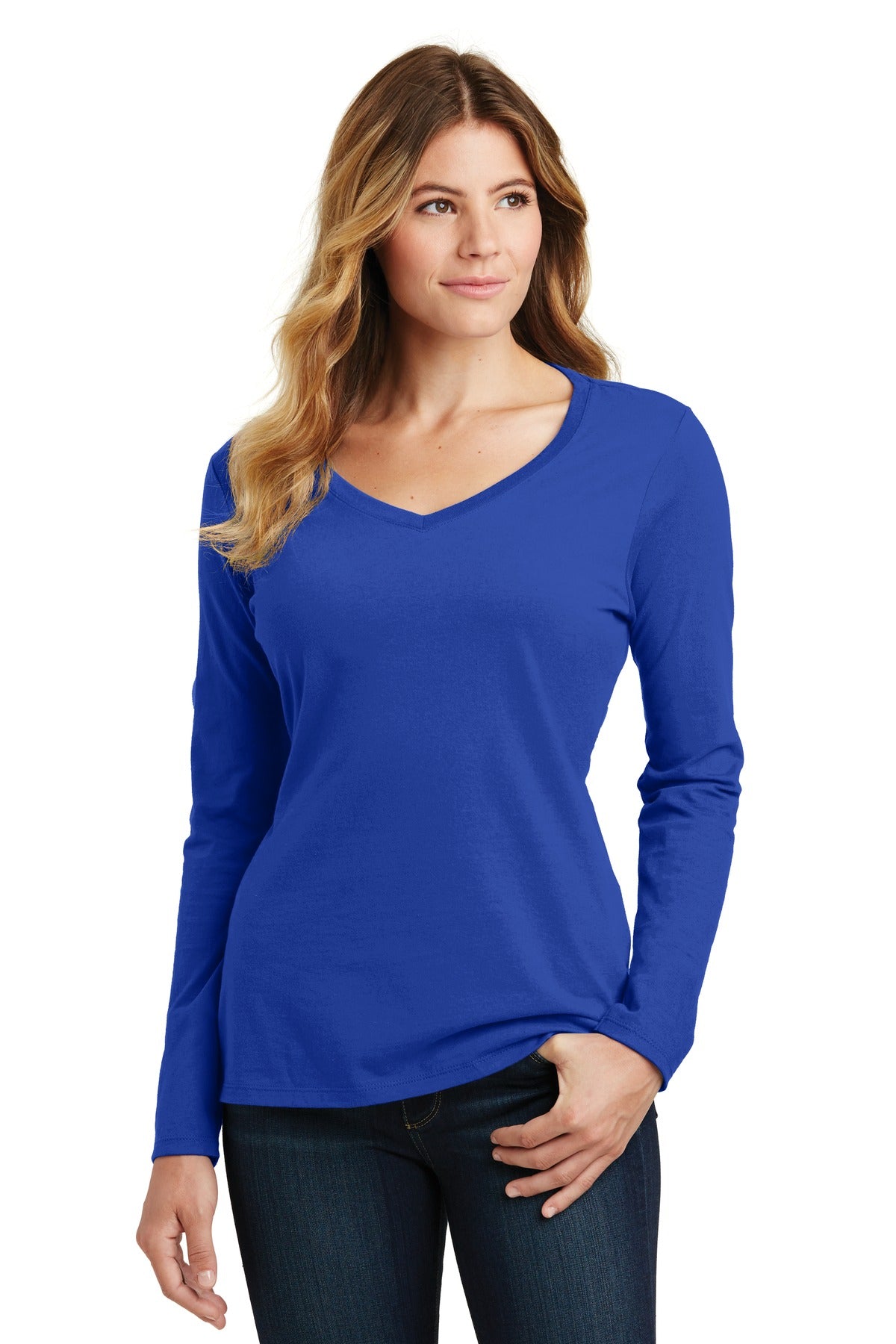 Port & Company  Women's Long Sleeve Fan Favorite V-Neck Tee. LPC450VLS
