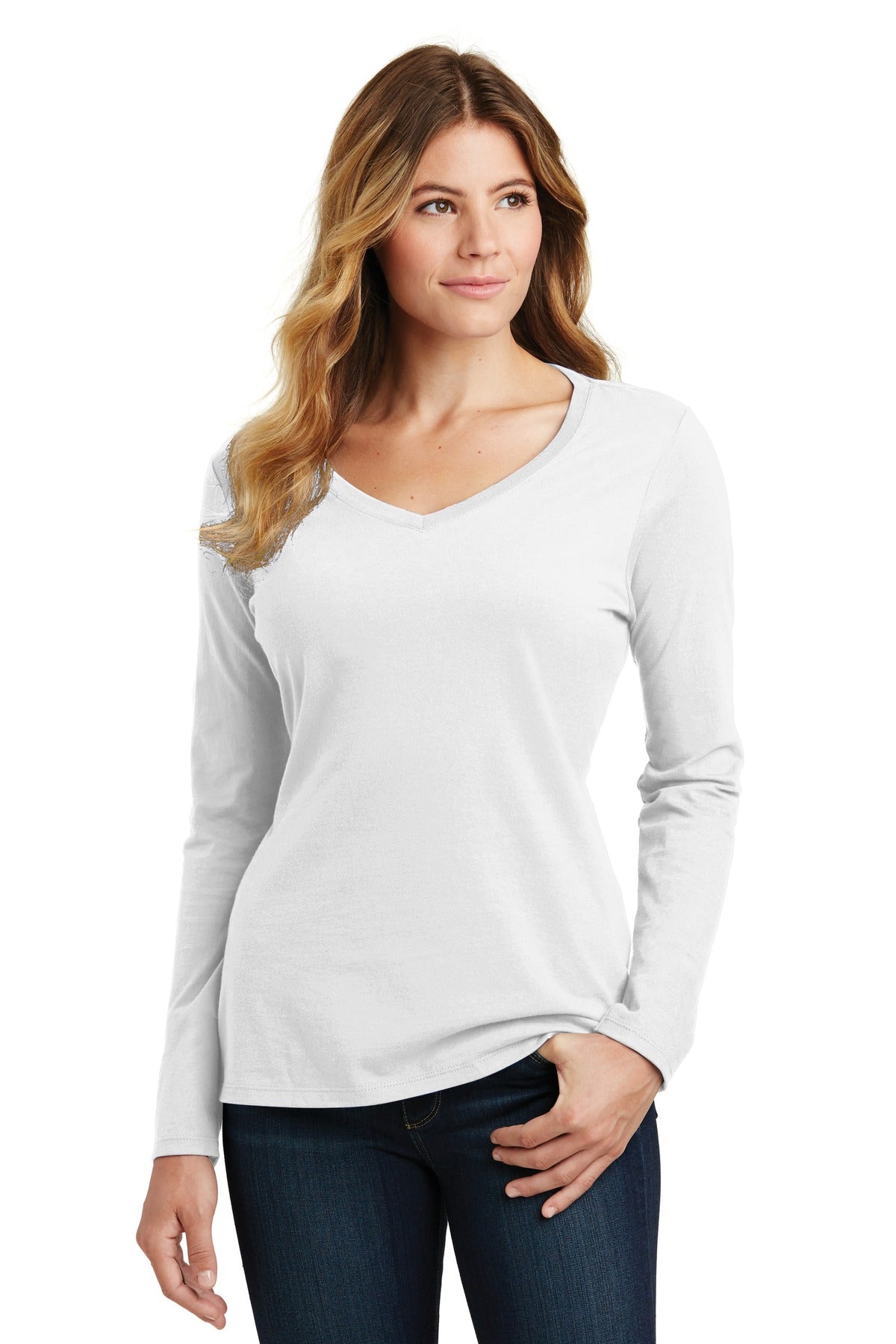 Port & Company  Women's Long Sleeve Fan Favorite V-Neck Tee. LPC450VLS
