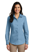 Port Authority Women's Long Sleeve Carefree Poplin Shirt. LW100 - Burgundy
