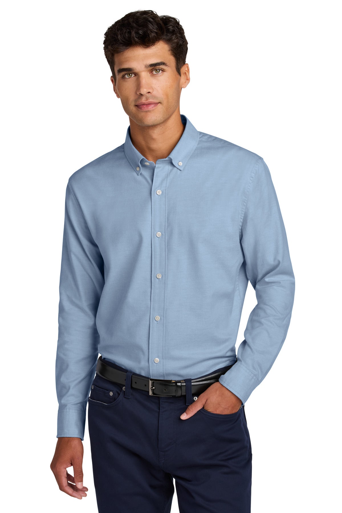 Mercer+Mettle Long Sleeve Modern Oxford Shirt MM2002 - Cobalt