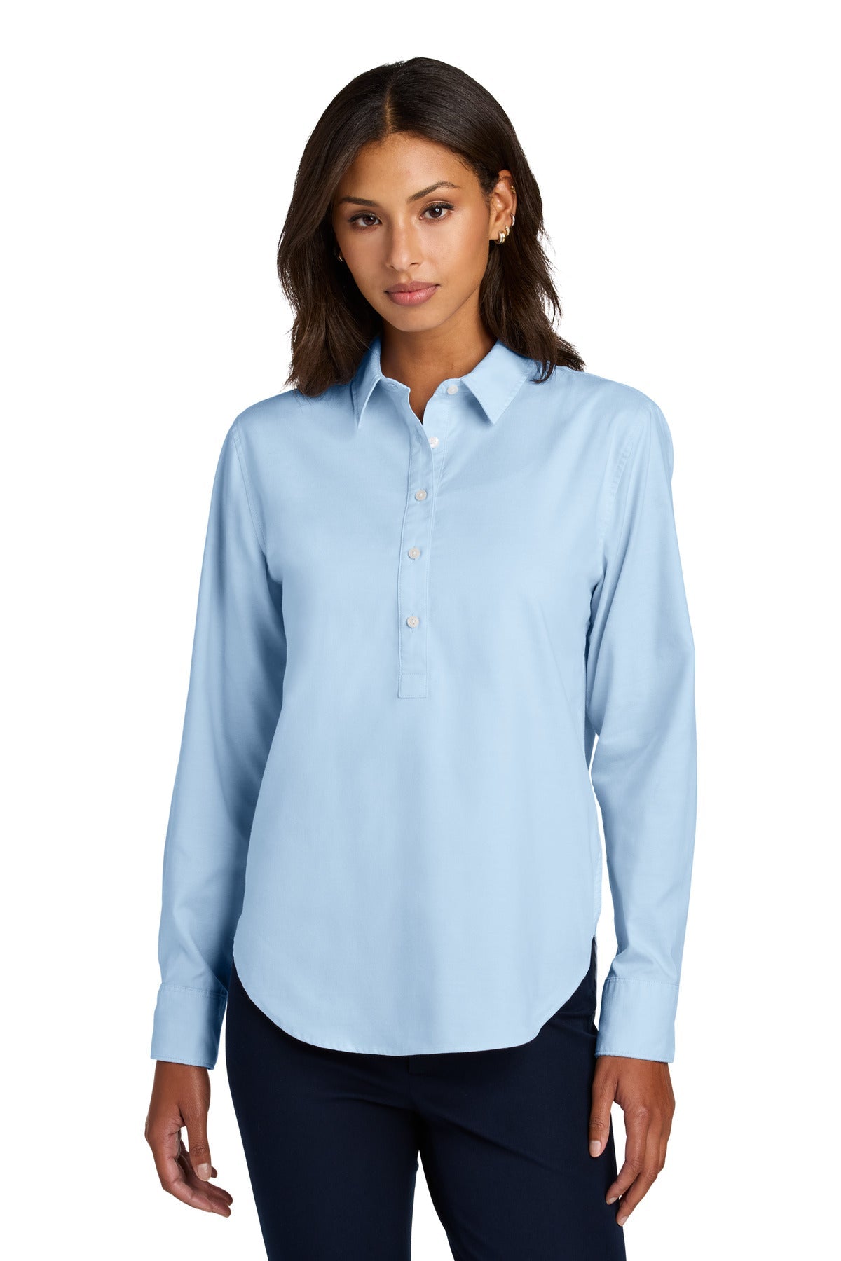 Mercer+Mettle Women's Long Sleeve Modern Oxford Shirt MM2003 - Light Blue