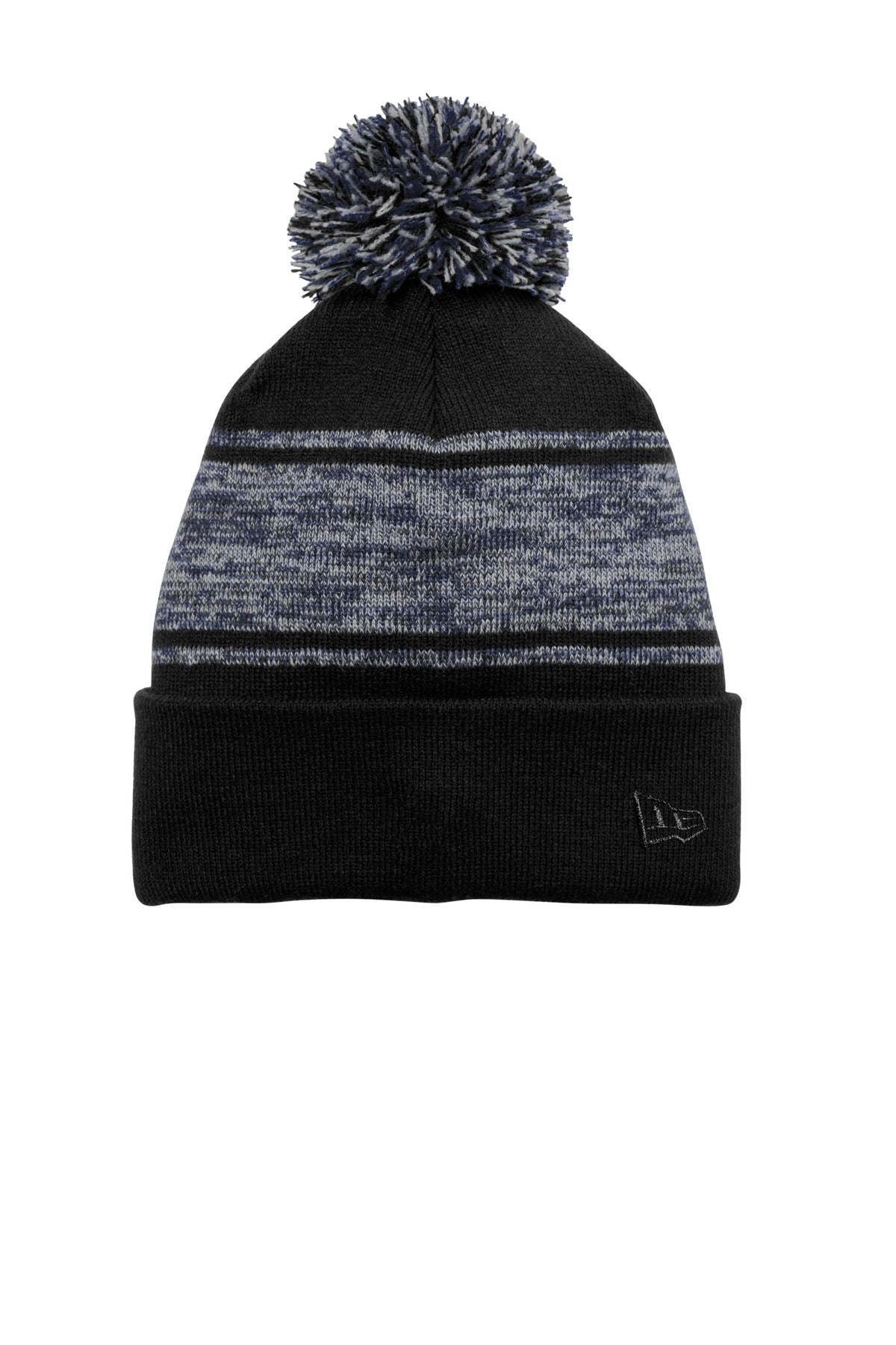 New Era Knit Chilled Pom Beanie NE909 - Black/Deep Navy