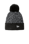 New Era Marled Knit Pom Beanie NE910 - Black/Graphite/White