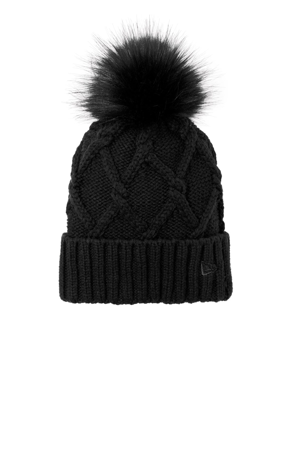 New Era Faux Fur Pom Beanie NE911 - Black