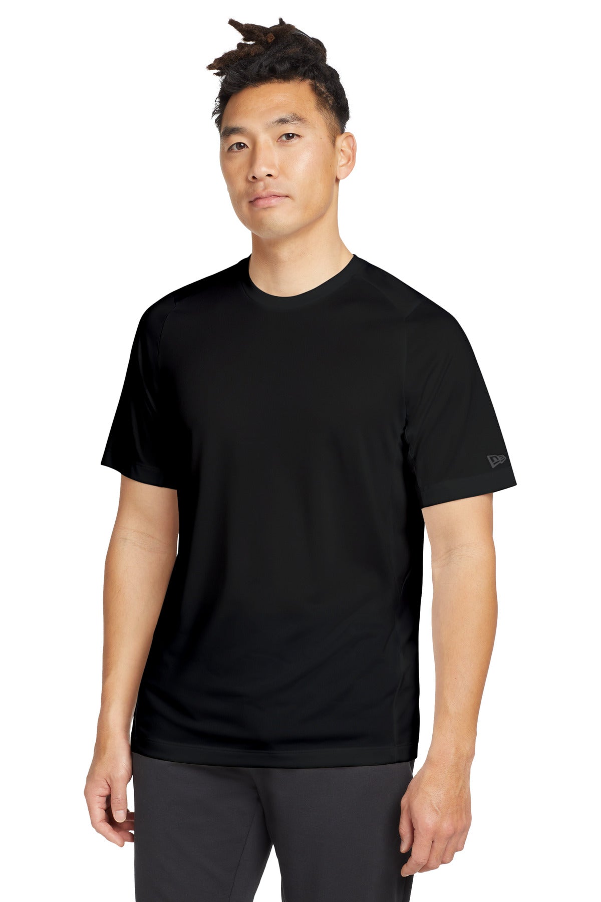 New Era Series Performance Crew Tee. NEA200 - Black Solid
