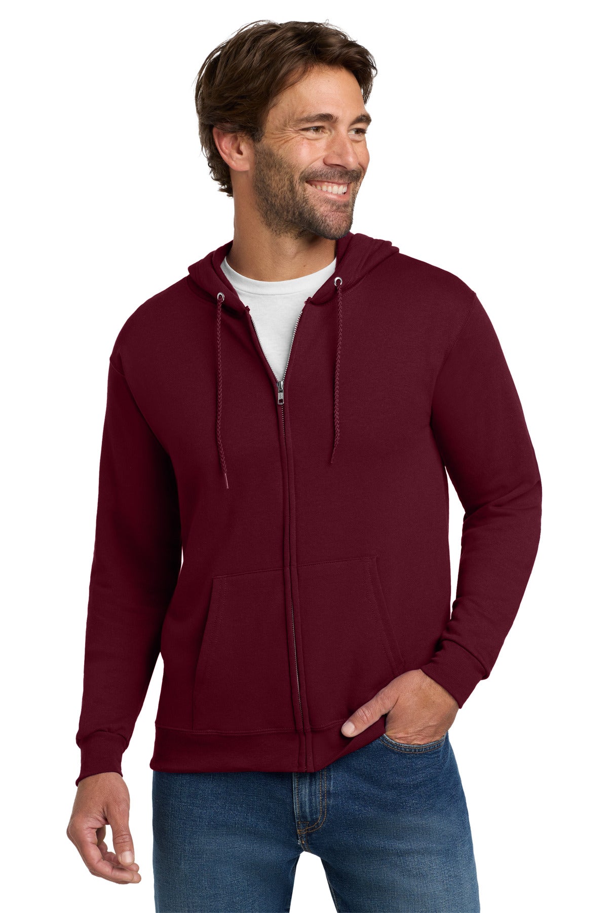 Hanes  - EcoSmart  Full-Zip Hooded Sweatshirt. P180
