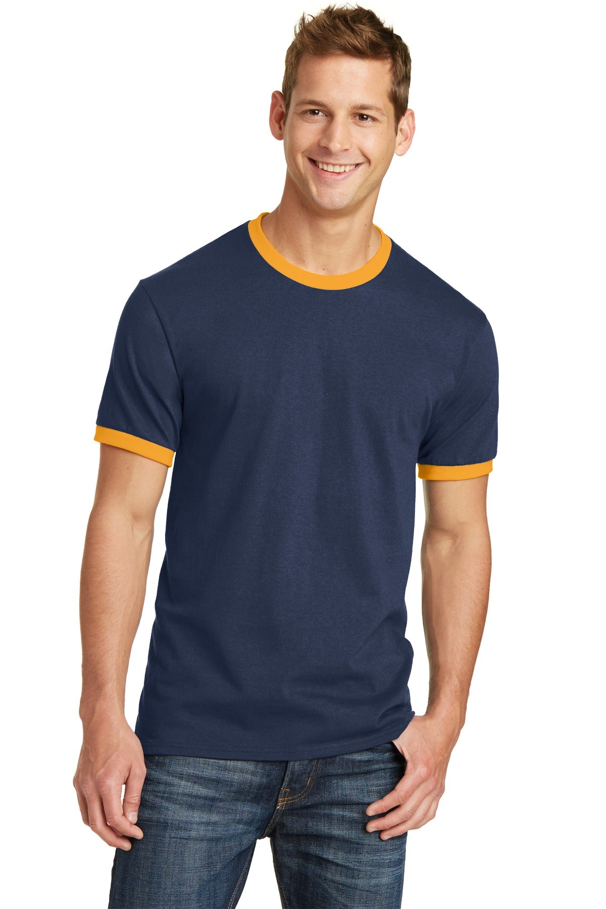 Port & Company  Core Cotton Ringer Tee.  PC54R