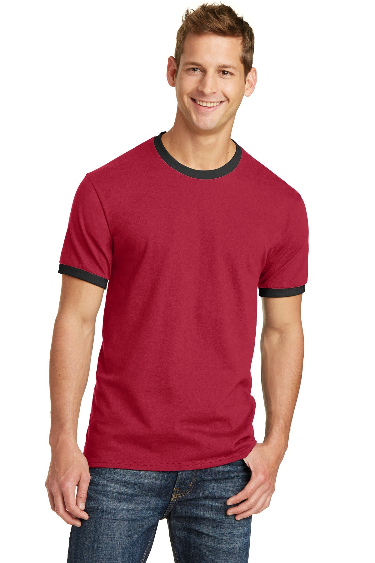 Port & Company  Core Cotton Ringer Tee.  PC54R