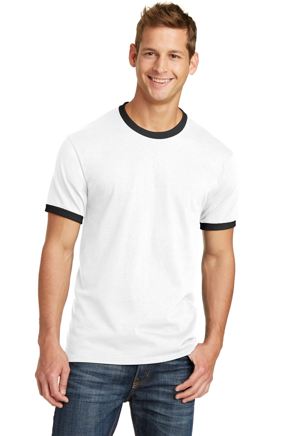 Port & Company  Core Cotton Ringer Tee.  PC54R