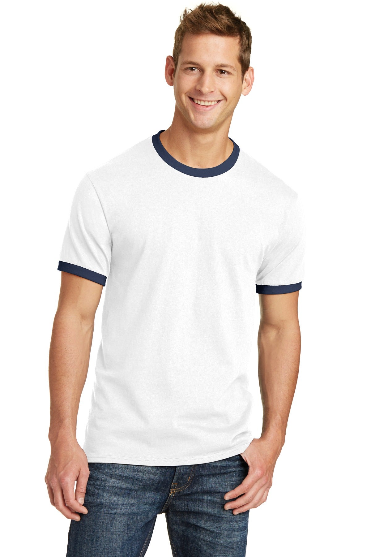 Port & Company  Core Cotton Ringer Tee.  PC54R