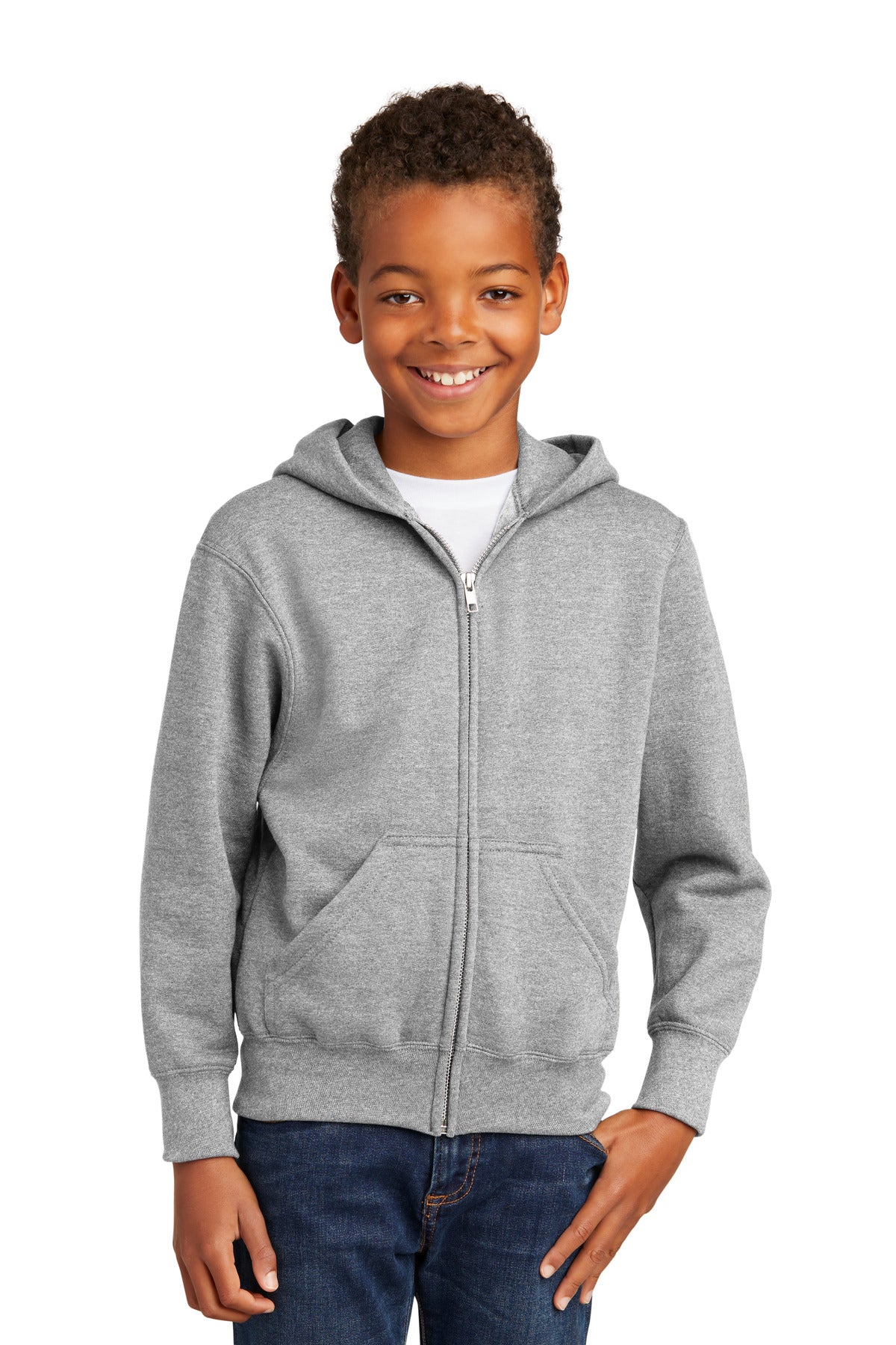 Port & Company  - Youth Core Fleece Full-Zip Hooded Sweatshirt.  PC90YZH