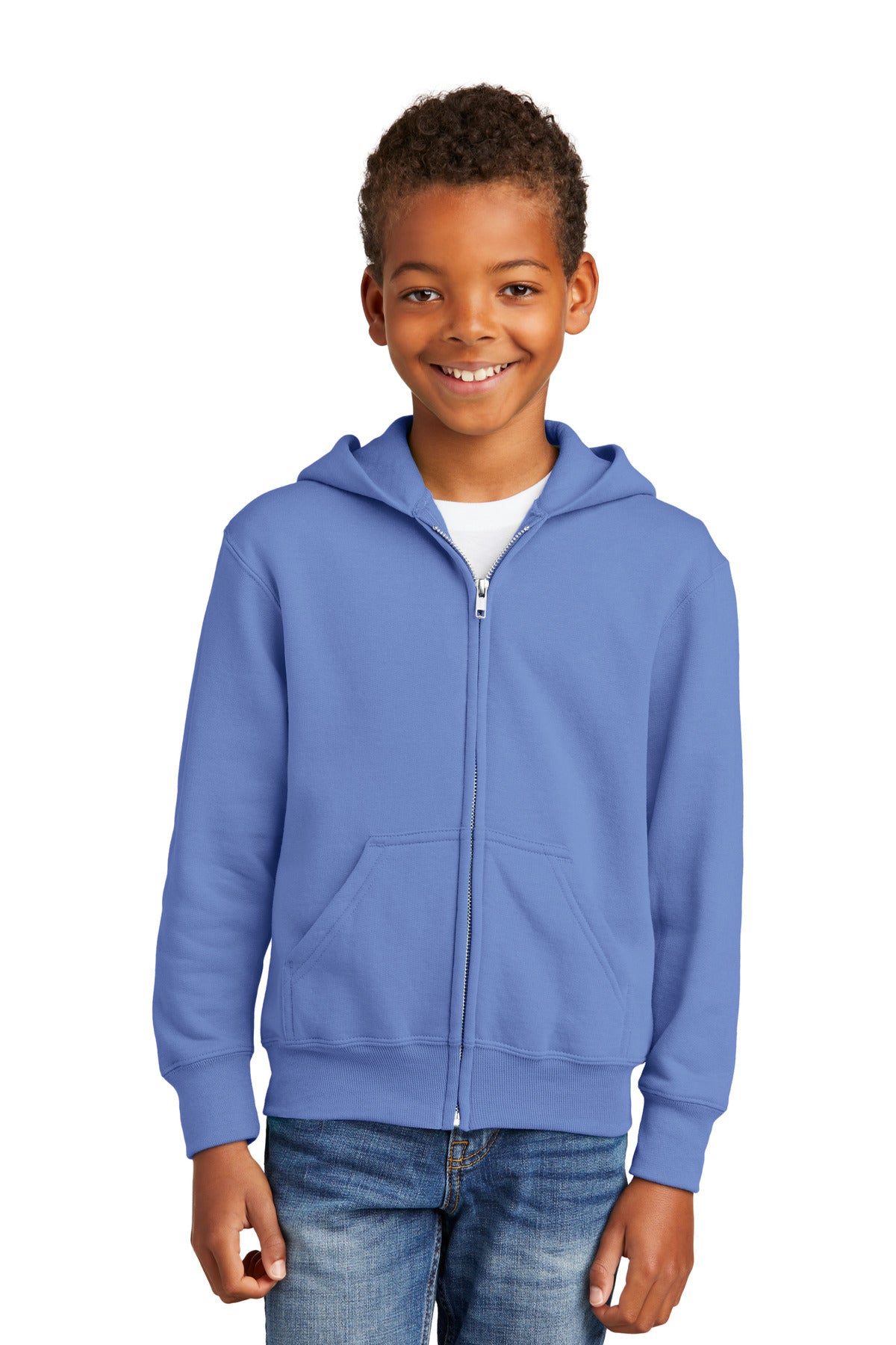 Port & Company  - Youth Core Fleece Full-Zip Hooded Sweatshirt.  PC90YZH