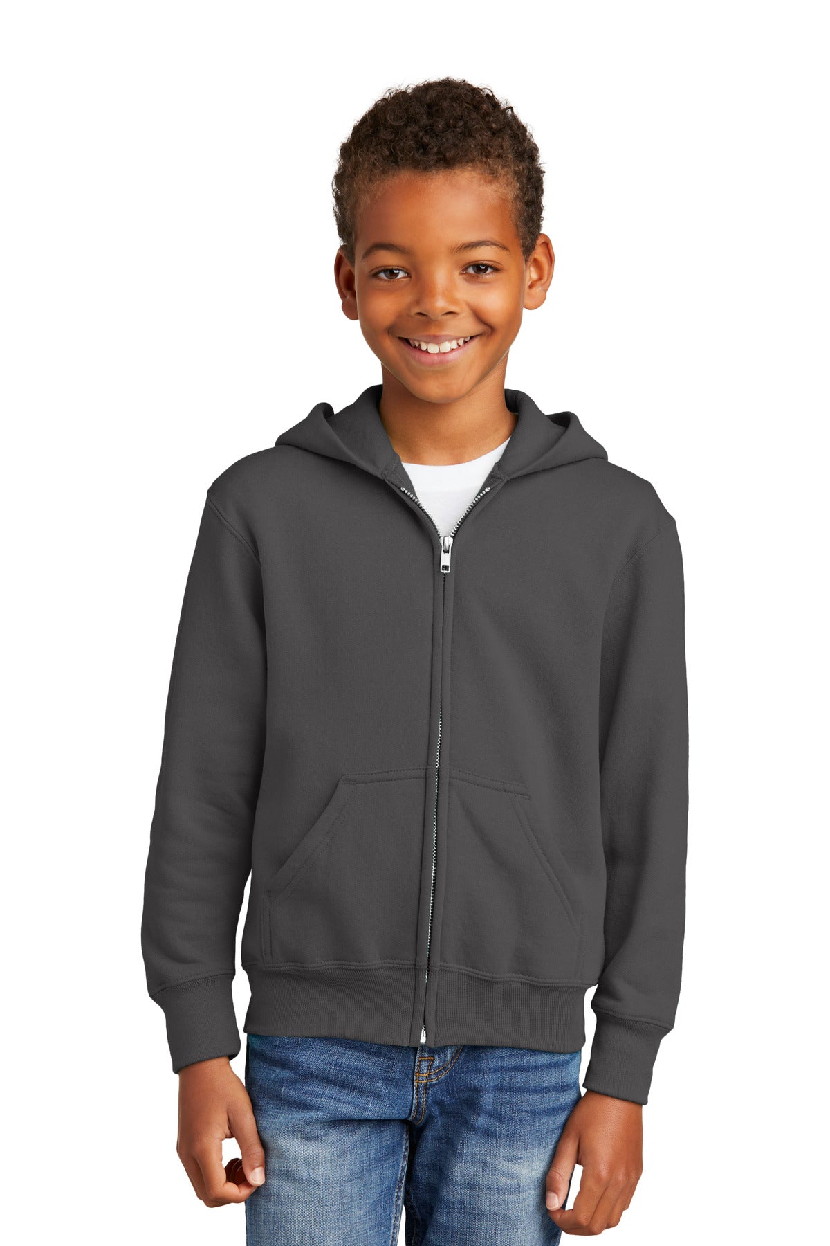 Port & Company  - Youth Core Fleece Full-Zip Hooded Sweatshirt.  PC90YZH