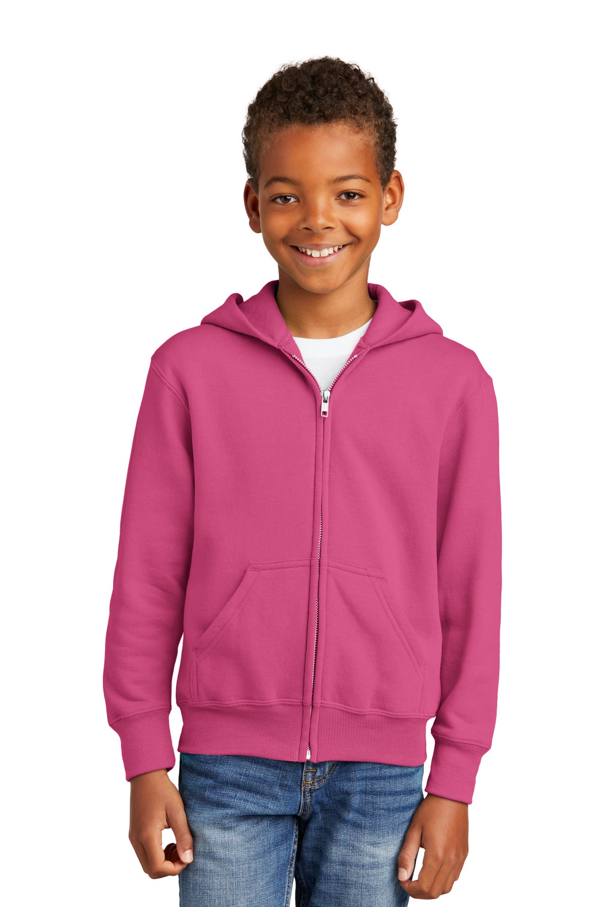 Port & Company  - Youth Core Fleece Full-Zip Hooded Sweatshirt.  PC90YZH
