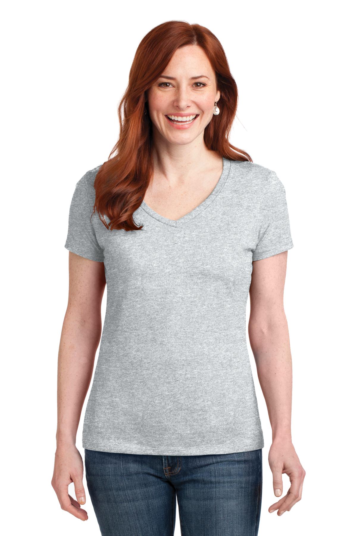 Hanes  Women's Perfect-T Cotton V-Neck T-Shirt. S04V