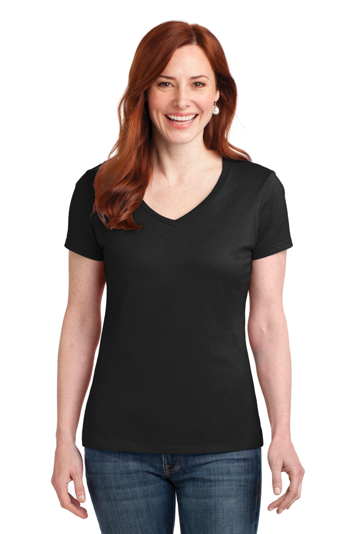 Hanes  Women's Perfect-T Cotton V-Neck T-Shirt. S04V