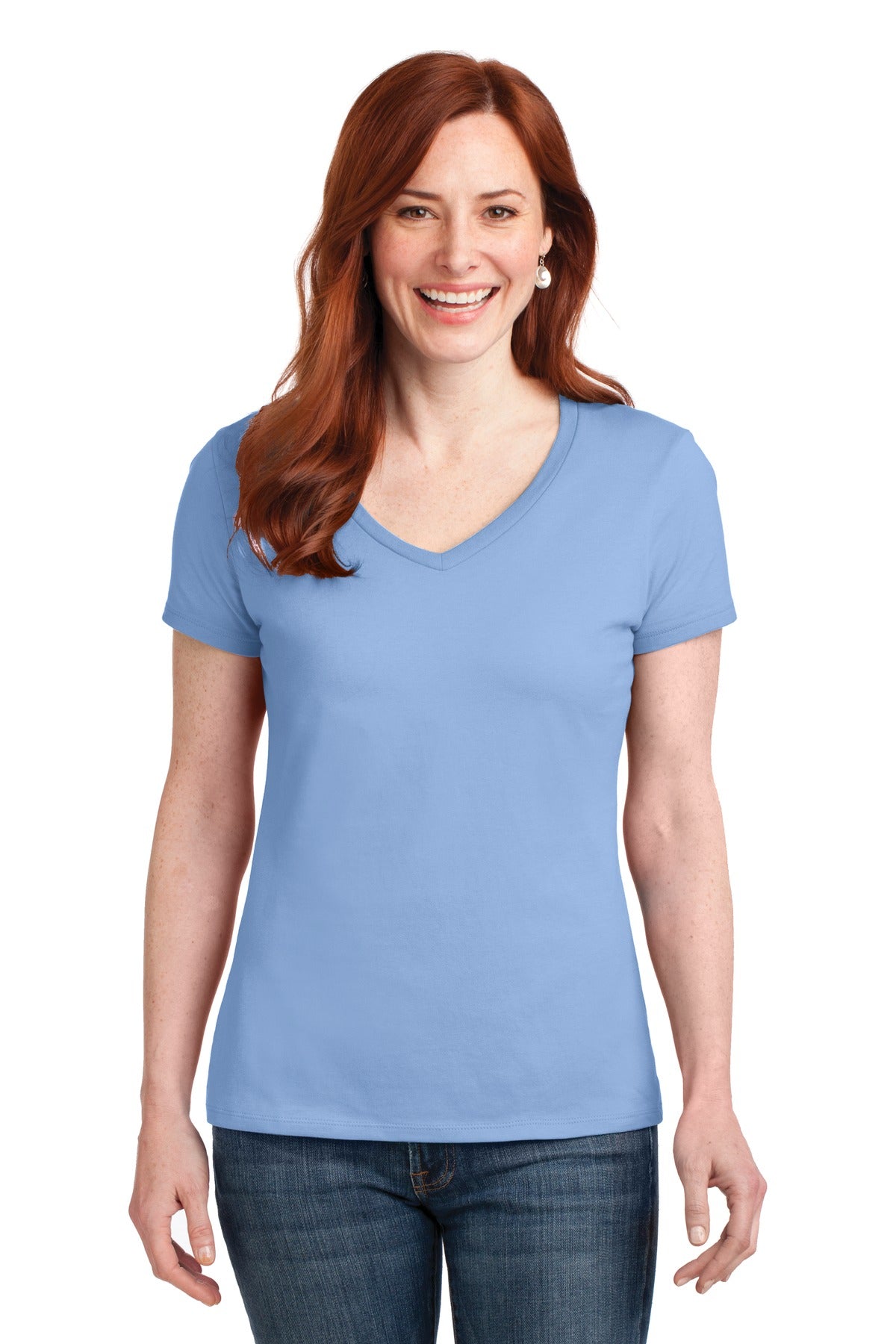 Hanes  Women's Perfect-T Cotton V-Neck T-Shirt. S04V