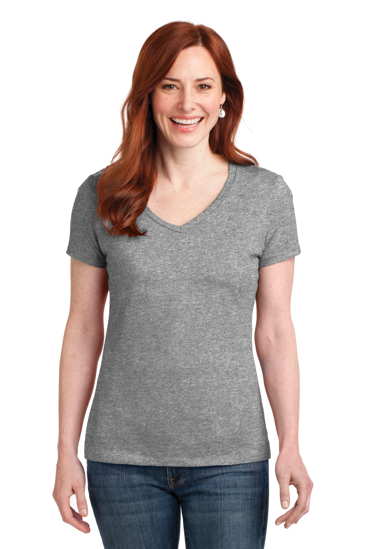 Hanes  Women's Perfect-T Cotton V-Neck T-Shirt. S04V