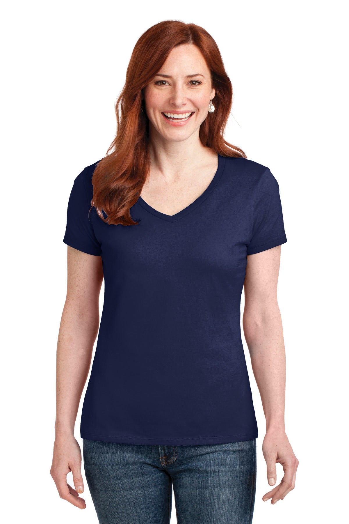 Hanes  Women's Perfect-T Cotton V-Neck T-Shirt. S04V