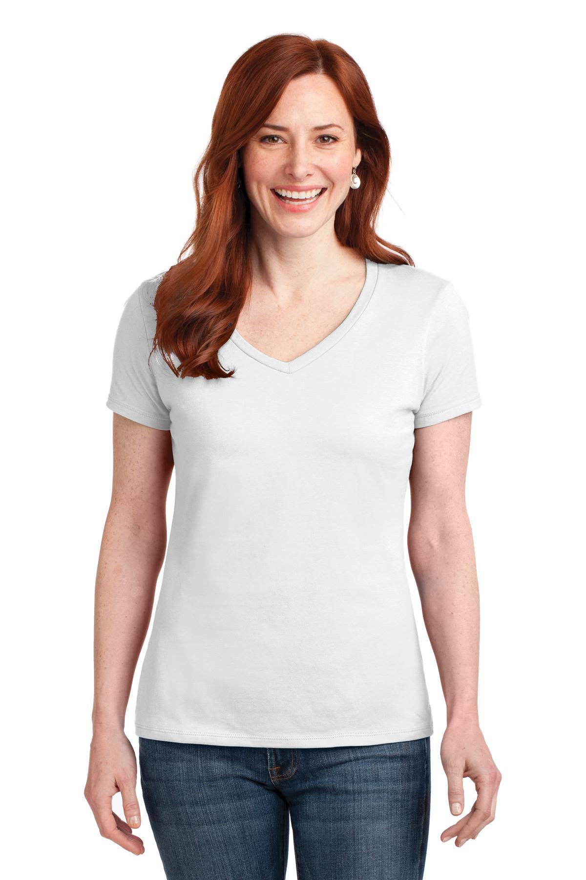 Hanes  Women's Perfect-T Cotton V-Neck T-Shirt. S04V