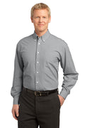 Port Authority Plaid Pattern Easy Care Shirt. S639 - Charcoal