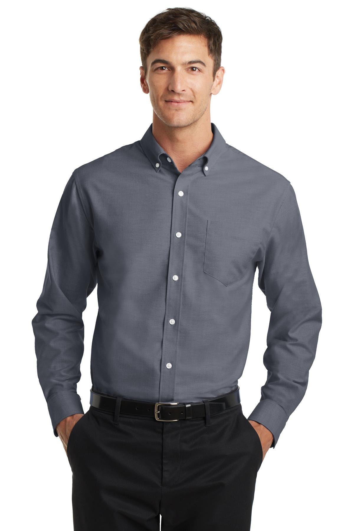Port Authority SuperPro Oxford Shirt. S658 - Black