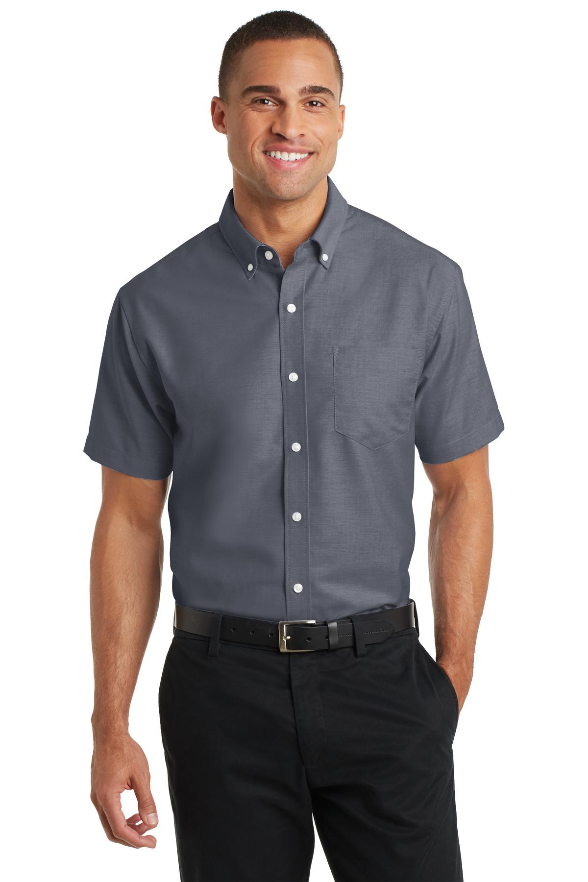 Port Authority Short Sleeve SuperPro Oxford Shirt. S659 - Black