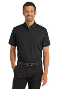 Port Authority Short Sleeve SuperPro Twill Shirt. S664 - Black