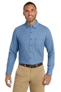 Port and Co Long Sleeve Value Denim Shirt. SP10 - Faded Blue