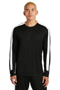 Sport-Tek Competitor United Long Sleeve Crew ST100LS - Black/White