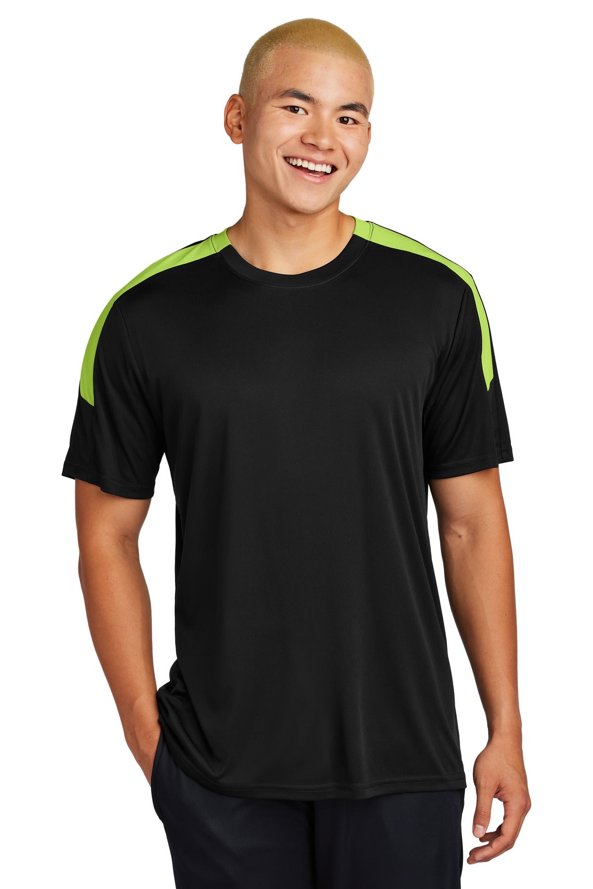 Sport-Tek Competitor United Crew ST100 - Black/Lime Shock