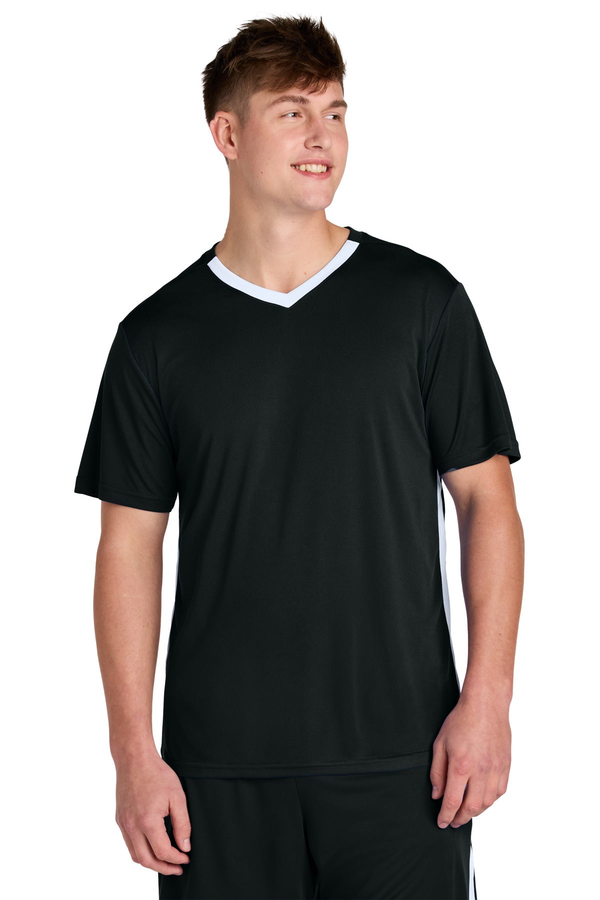 Sport-Tek Competitor United V-Neck ST101 - Black/White