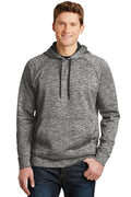 Sport-Tek PosiCharge Electric Heather Fleece Hooded Pullover. ST225 - Black Electric