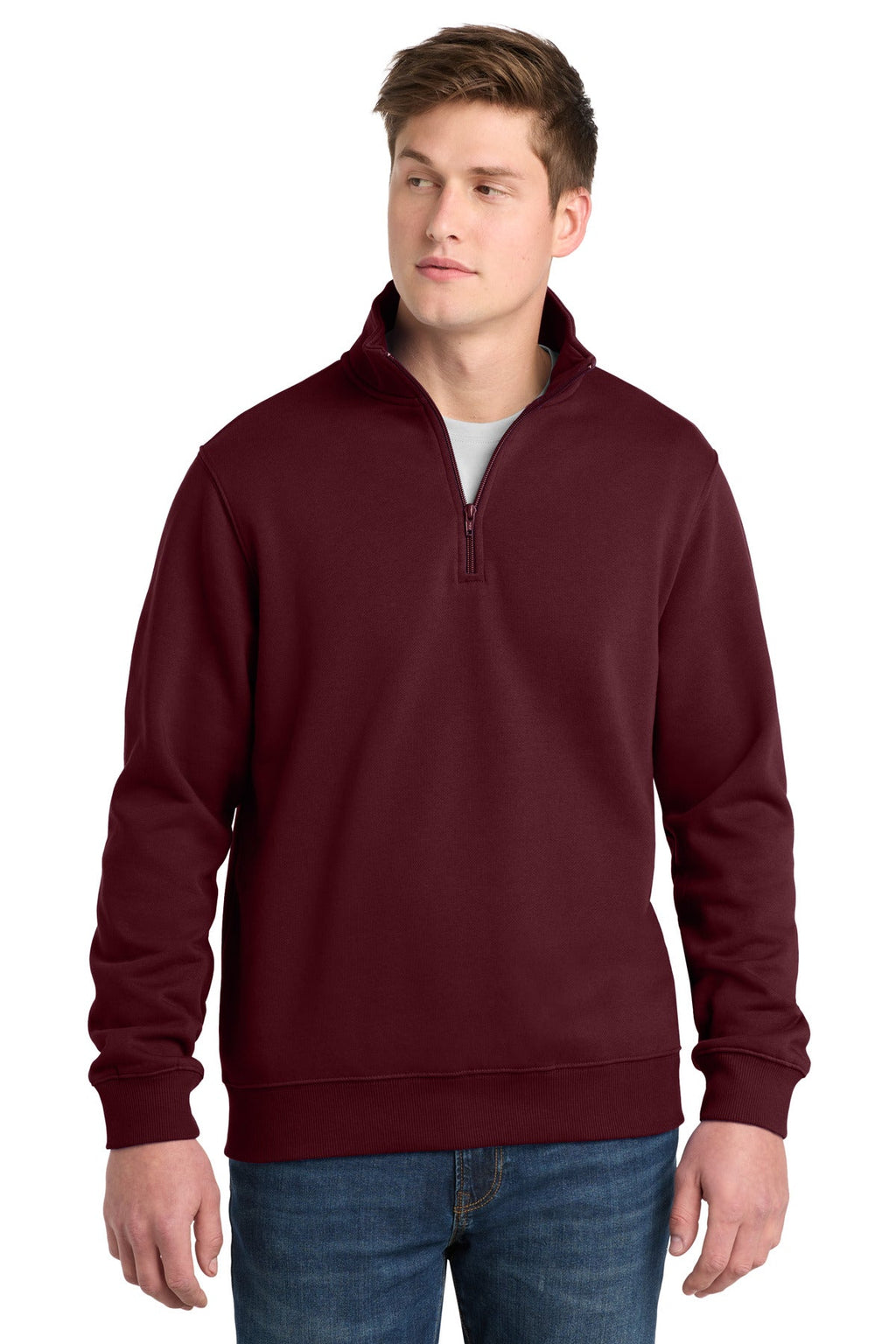 Sport-Tek 1/4-Zip Sweatshirt ST253 in Maroon