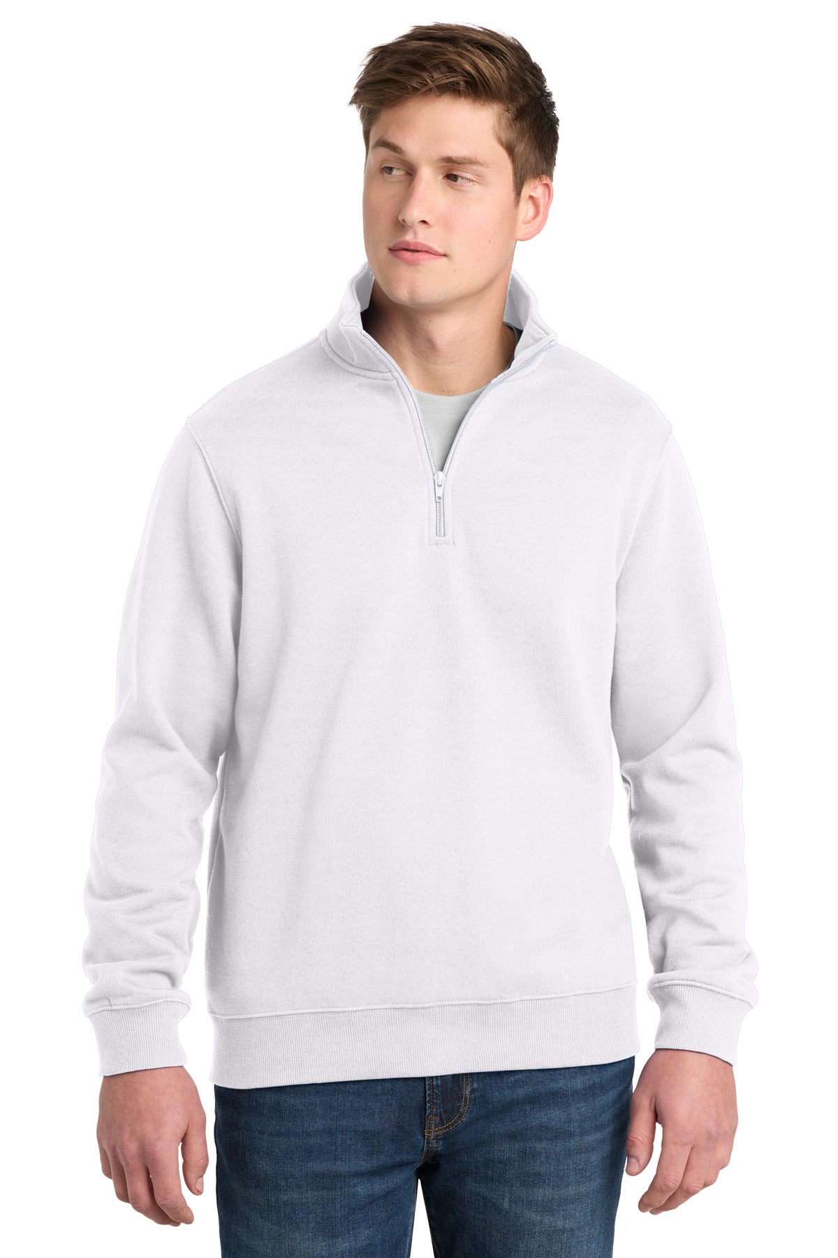 Sport-Tek 1/4-Zip Sweatshirt ST253 in White