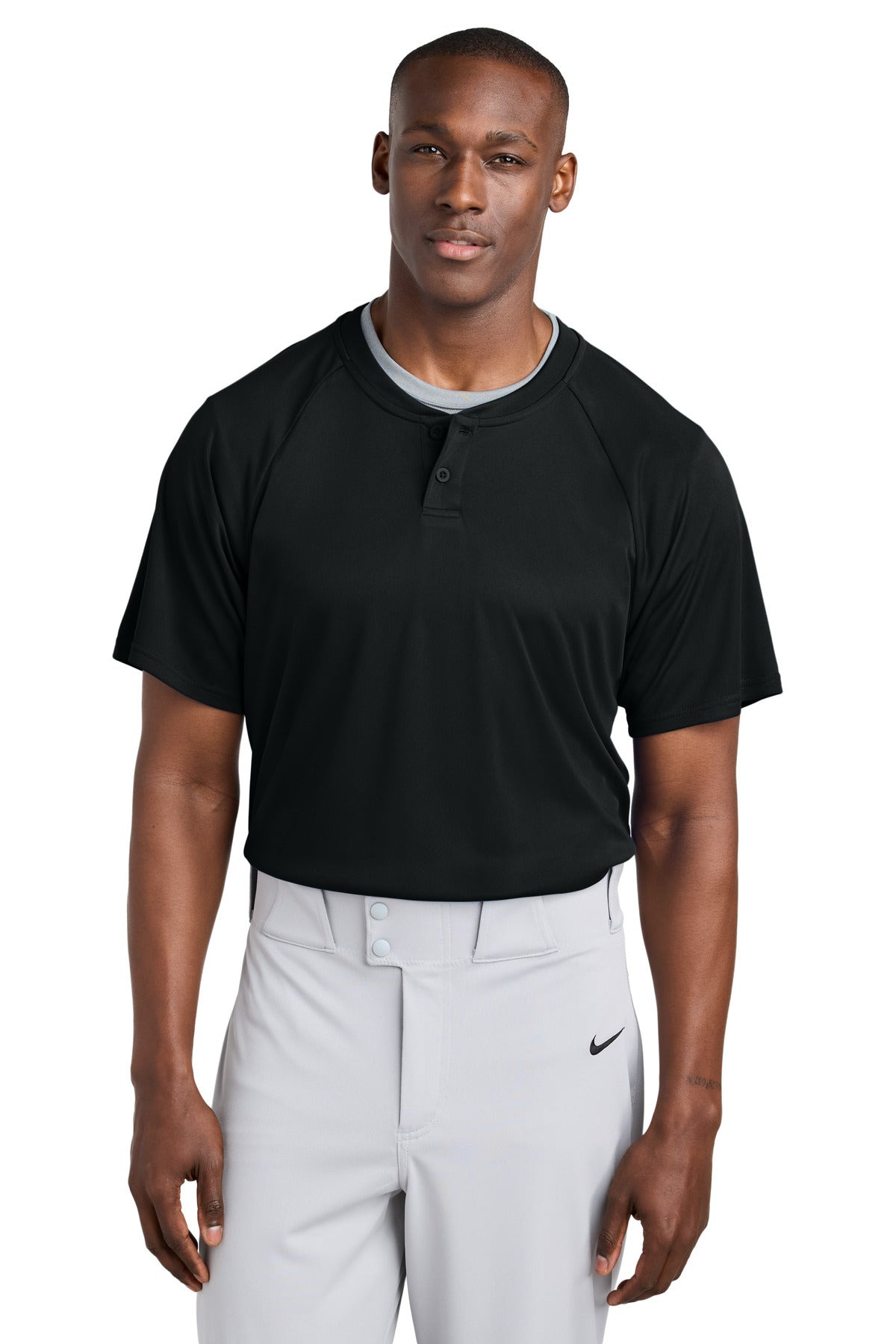 Sport-Tek PosiCharge Competitor 2-Button Henley ST359 - Black