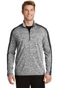 Sport-Tek PosiCharge Electric Heather Colorblock 1/4-Zip Pullover. ST397 - Black Electric/Black
