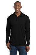 Sport-Tek PosiCharge RacerMesh Long Sleeve Polo. ST640LS - Black