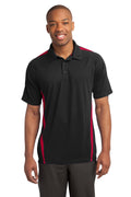 Sport-Tek PosiCharge Micro-Mesh Colorblock Polo. ST685 - Black/Red