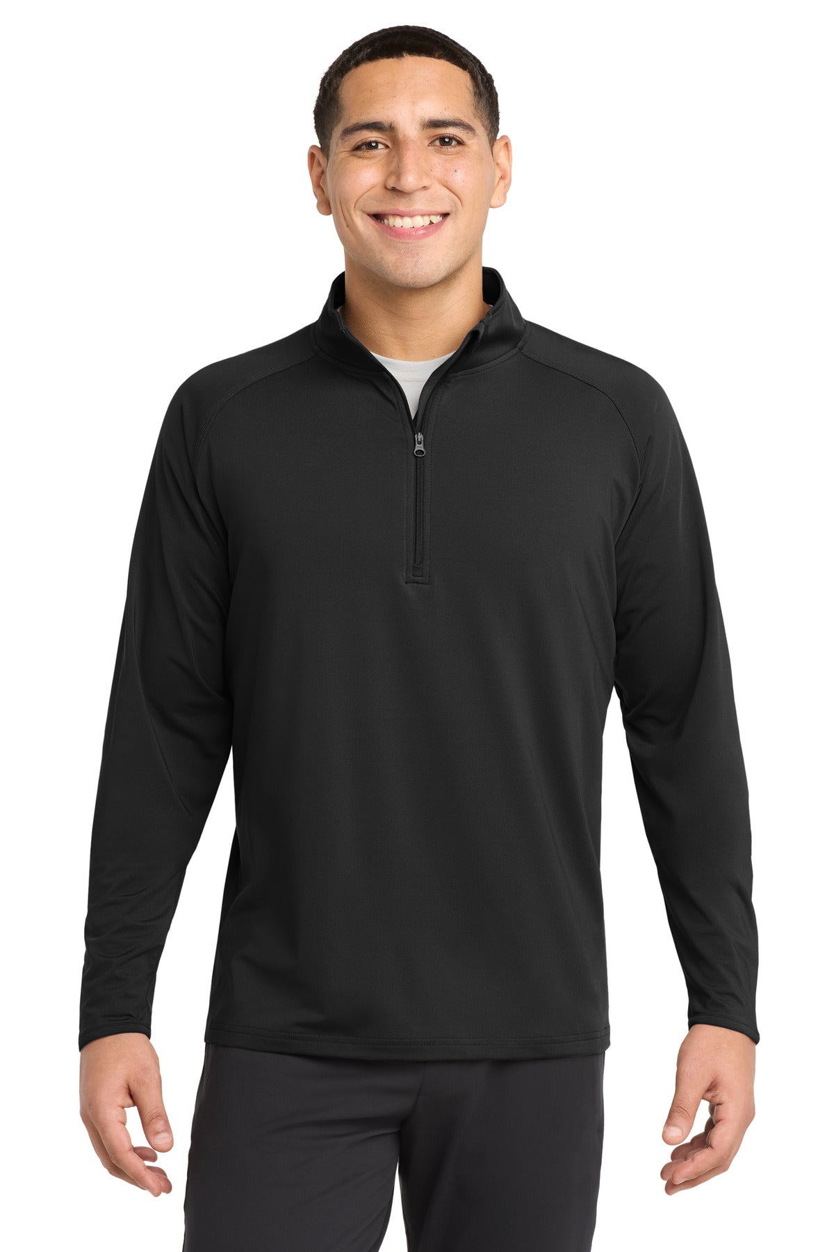 Sport-Tek Sport-Wick Stretch 1/4-Zip Pullover ST850 in Black