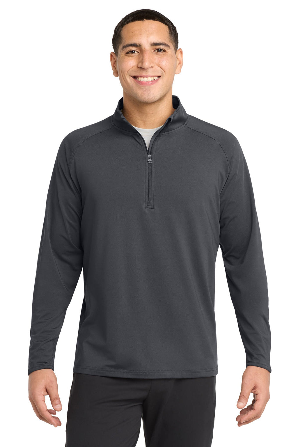 Sport-Tek Sport-Wick Stretch 1/4-Zip Pullover ST850 in Charcoal Grey