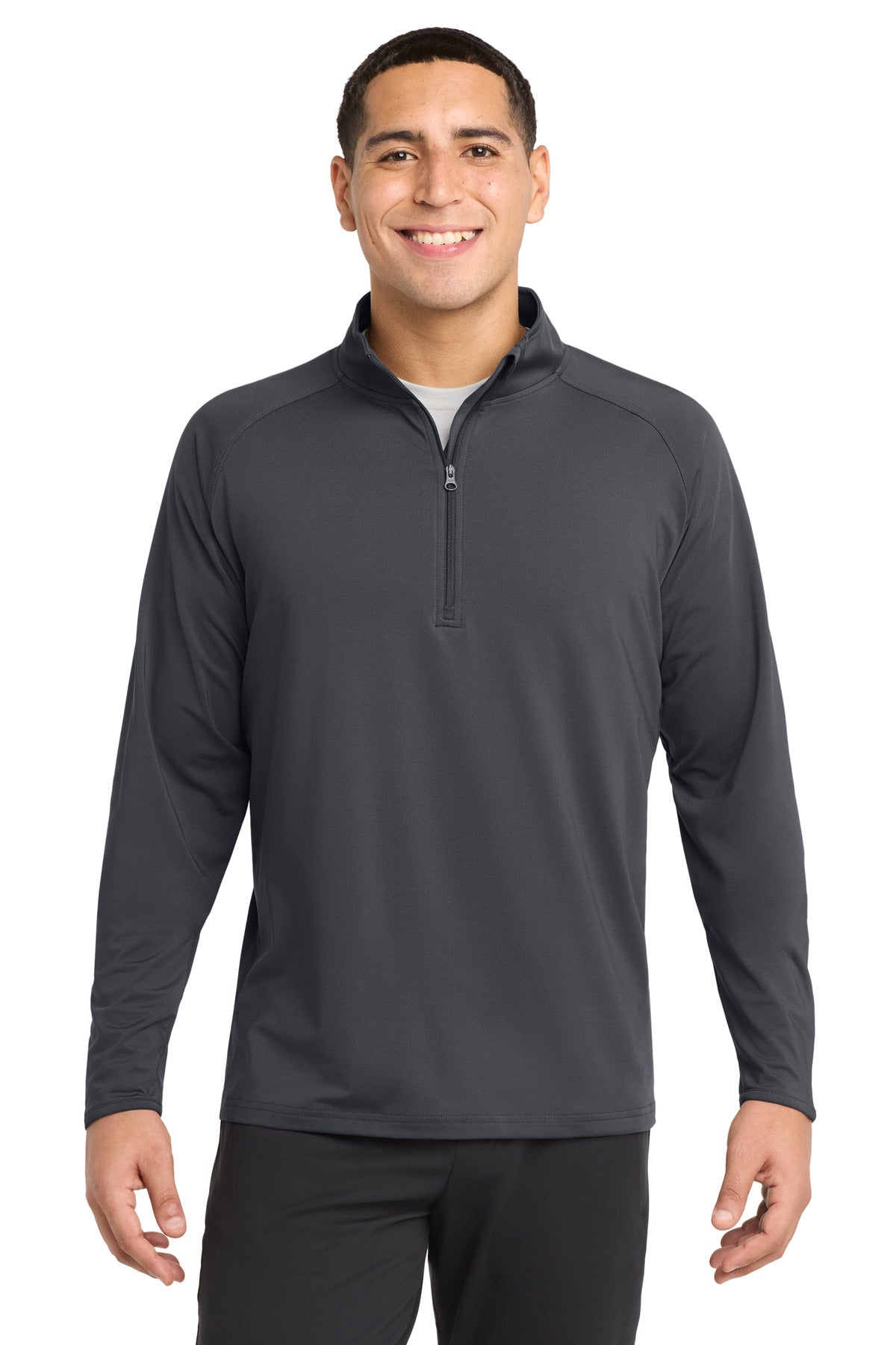 Sport-Tek Sport-Wick Stretch 1/4-Zip Pullover ST850 in Charcoal Grey