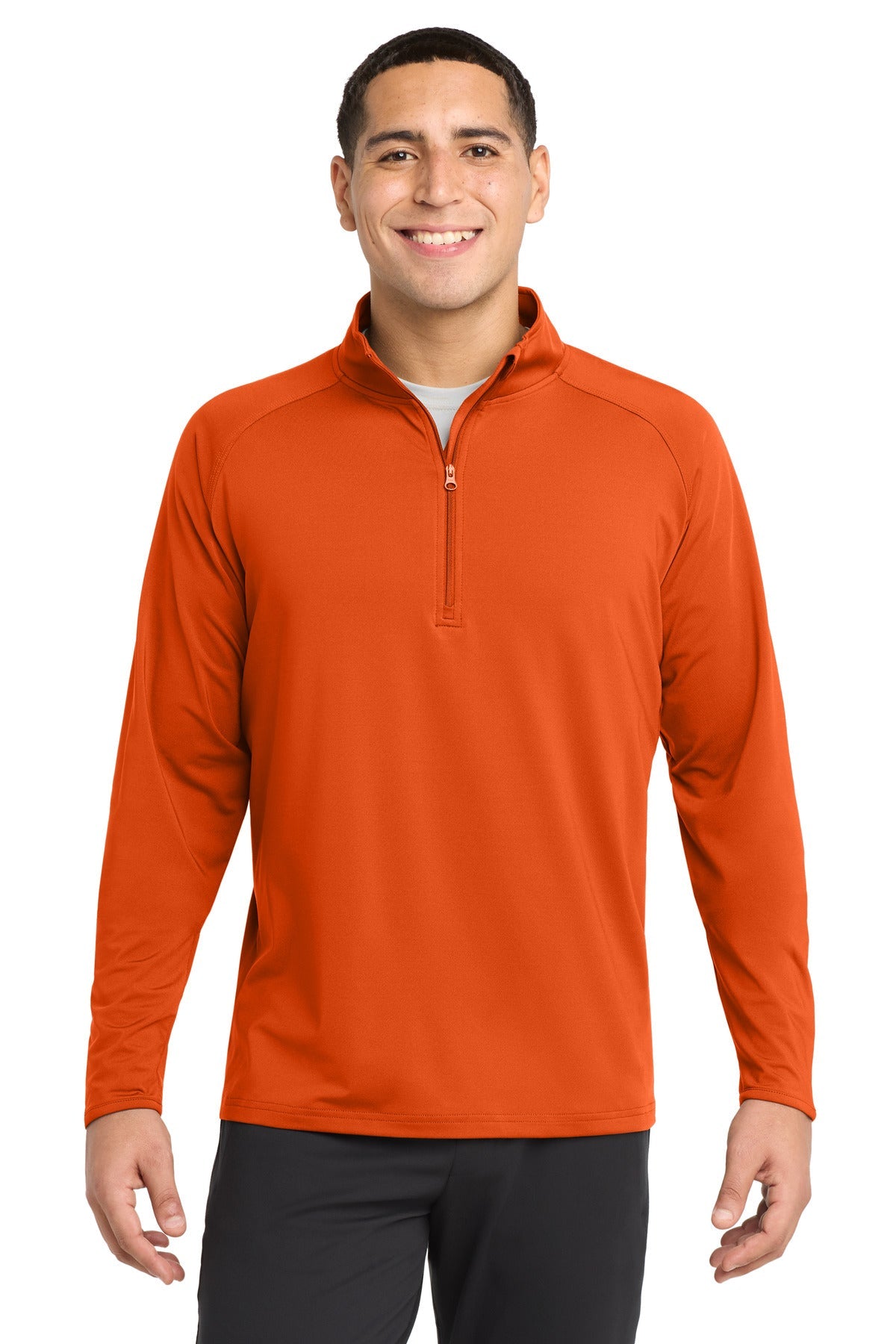 Sport-Tek Sport-Wick Stretch 1/4-Zip Pullover ST850 in Deep Orange