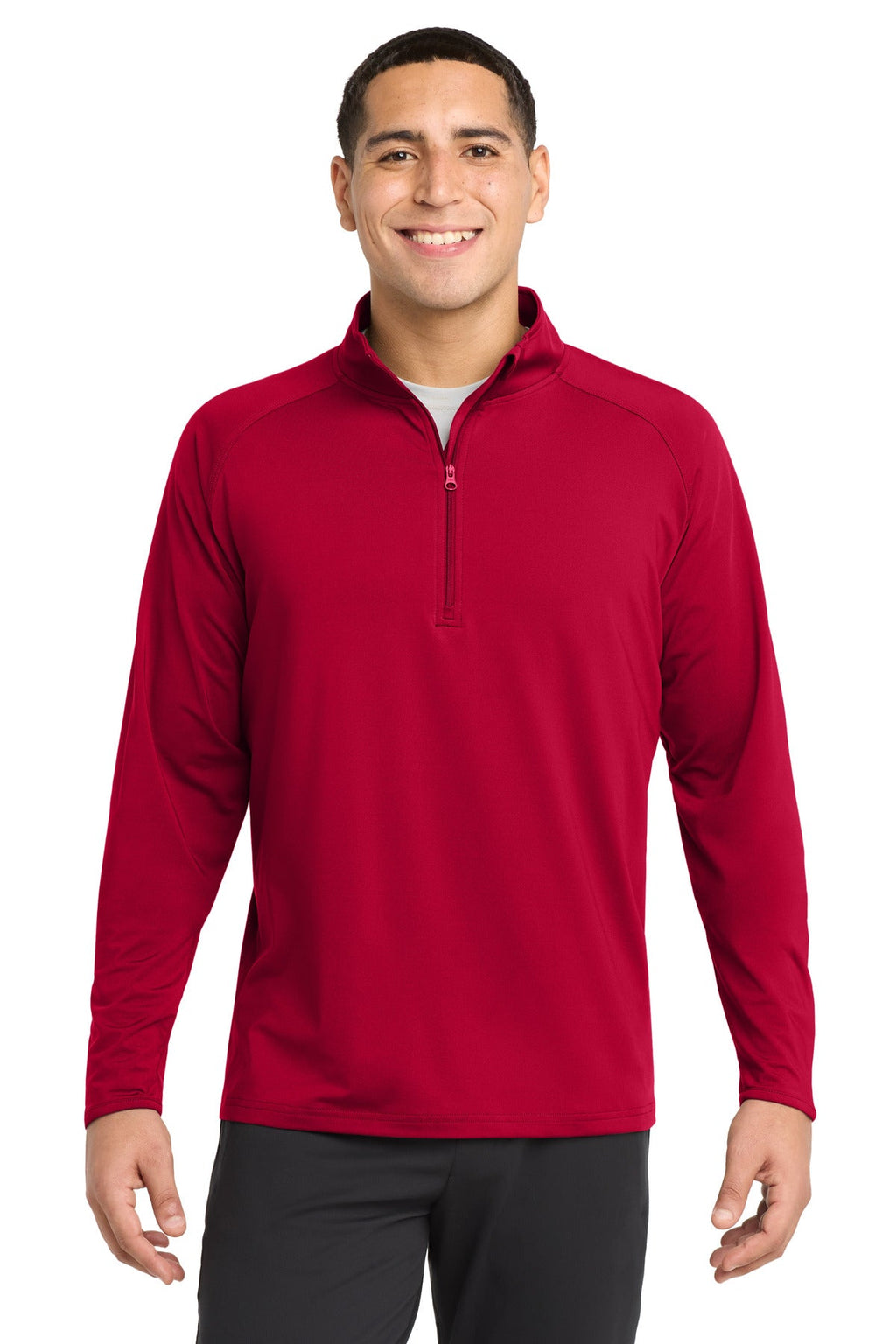 Sport-Tek Sport-Wick Stretch 1/4-Zip Pullover ST850 in Deep Red