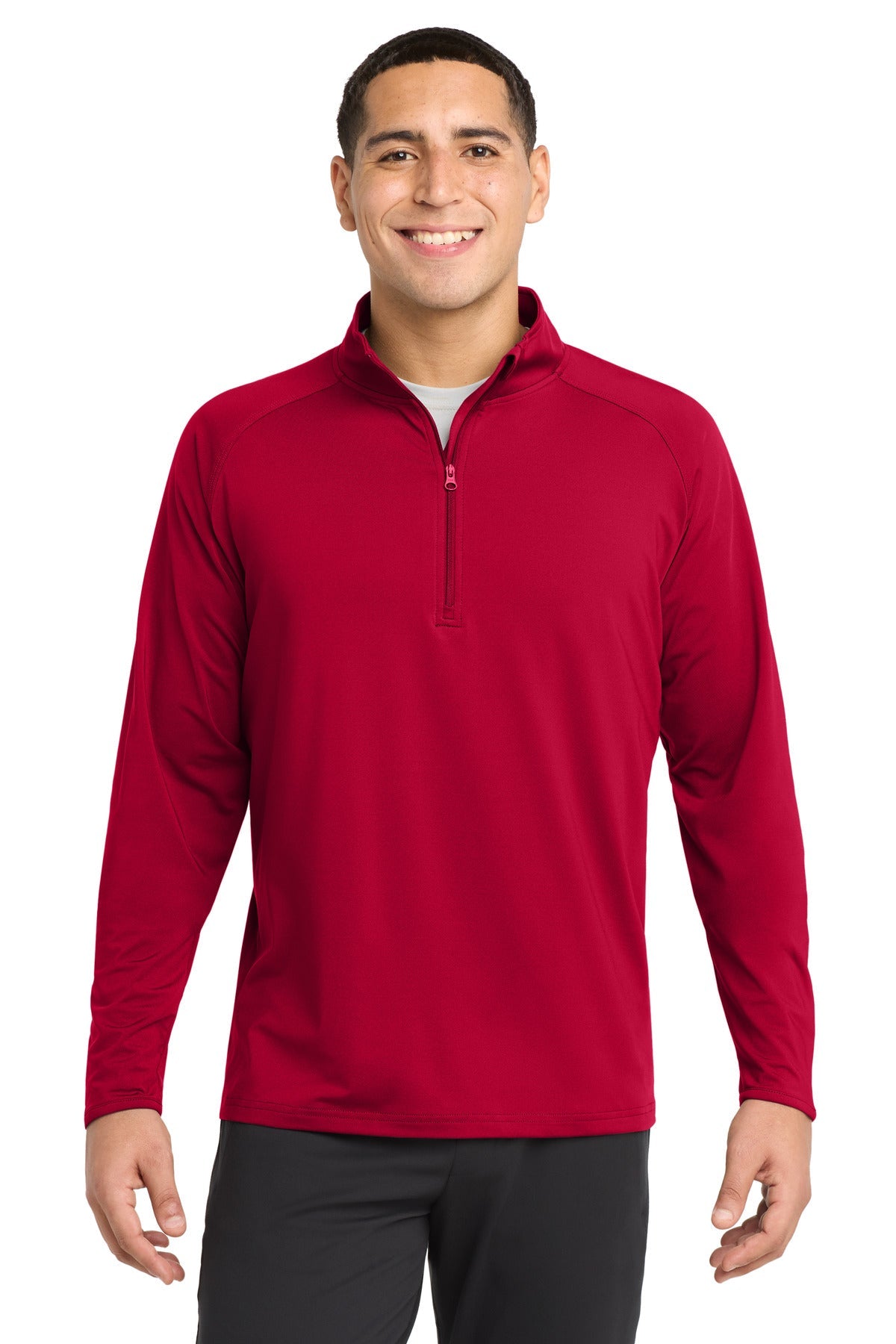 Sport-Tek Sport-Wick Stretch 1/4-Zip Pullover ST850 in Deep Red