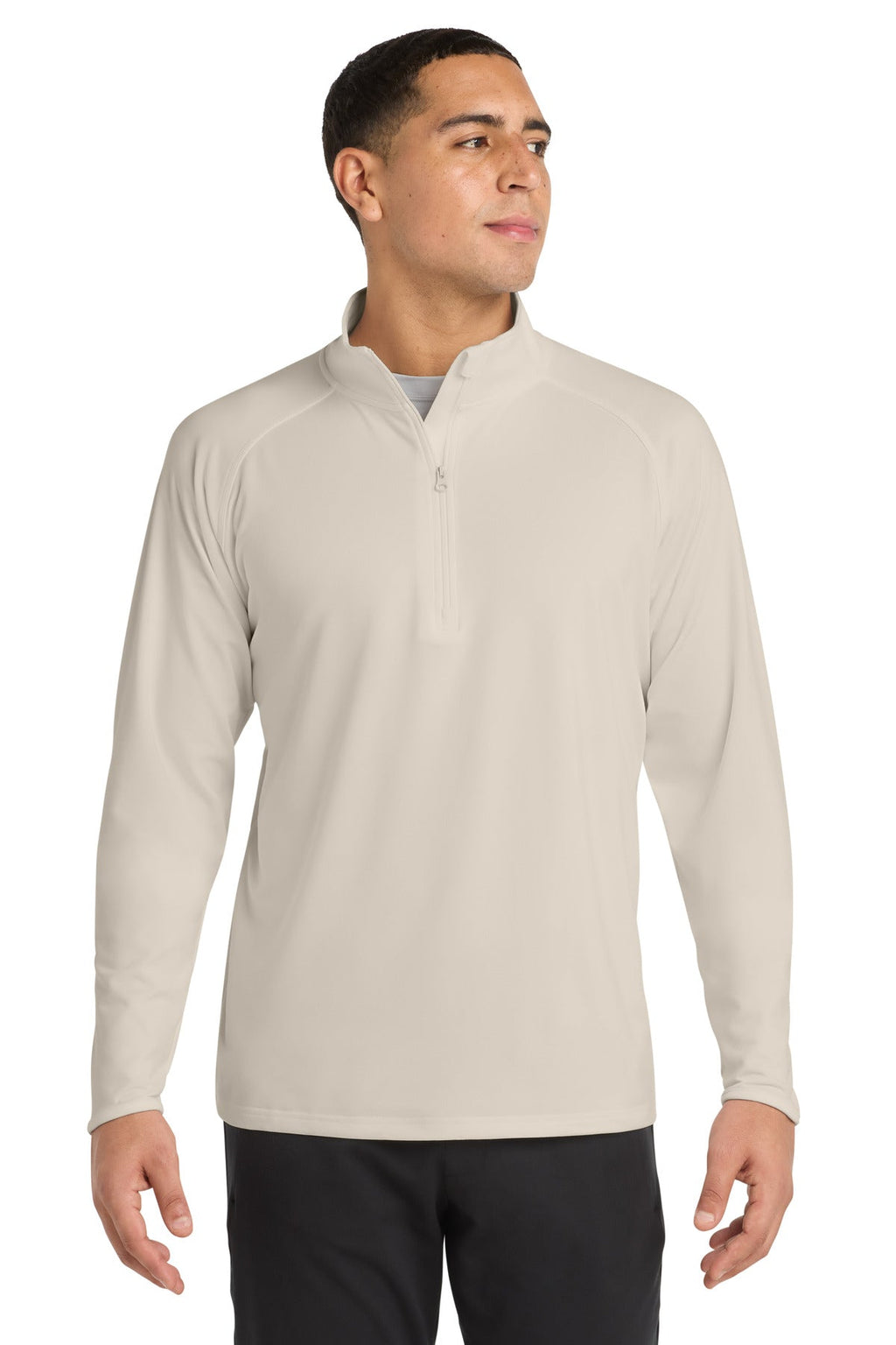 Sport-Tek Sport-Wick Stretch 1/4-Zip Pullover ST850 in Ecru