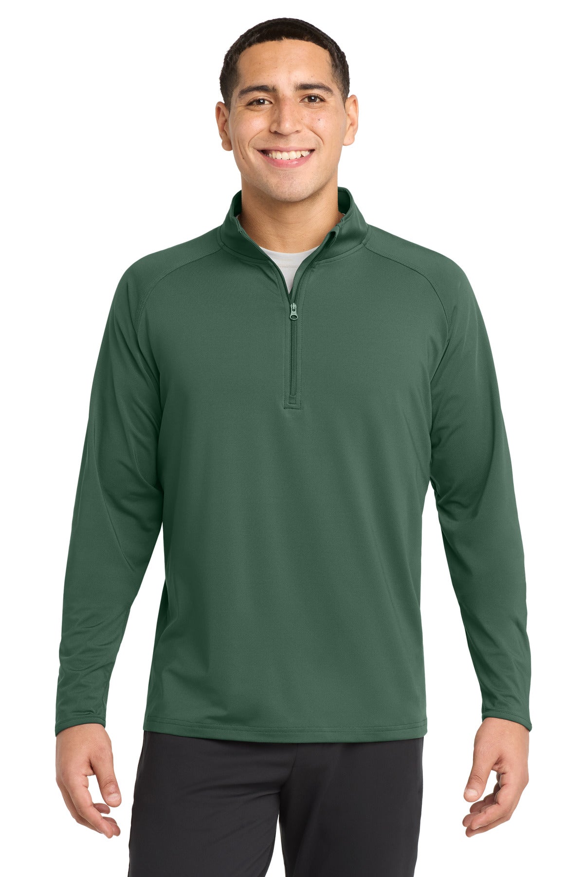 Sport-Tek Sport-Wick Stretch 1/4-Zip Pullover ST850 in Forest Green