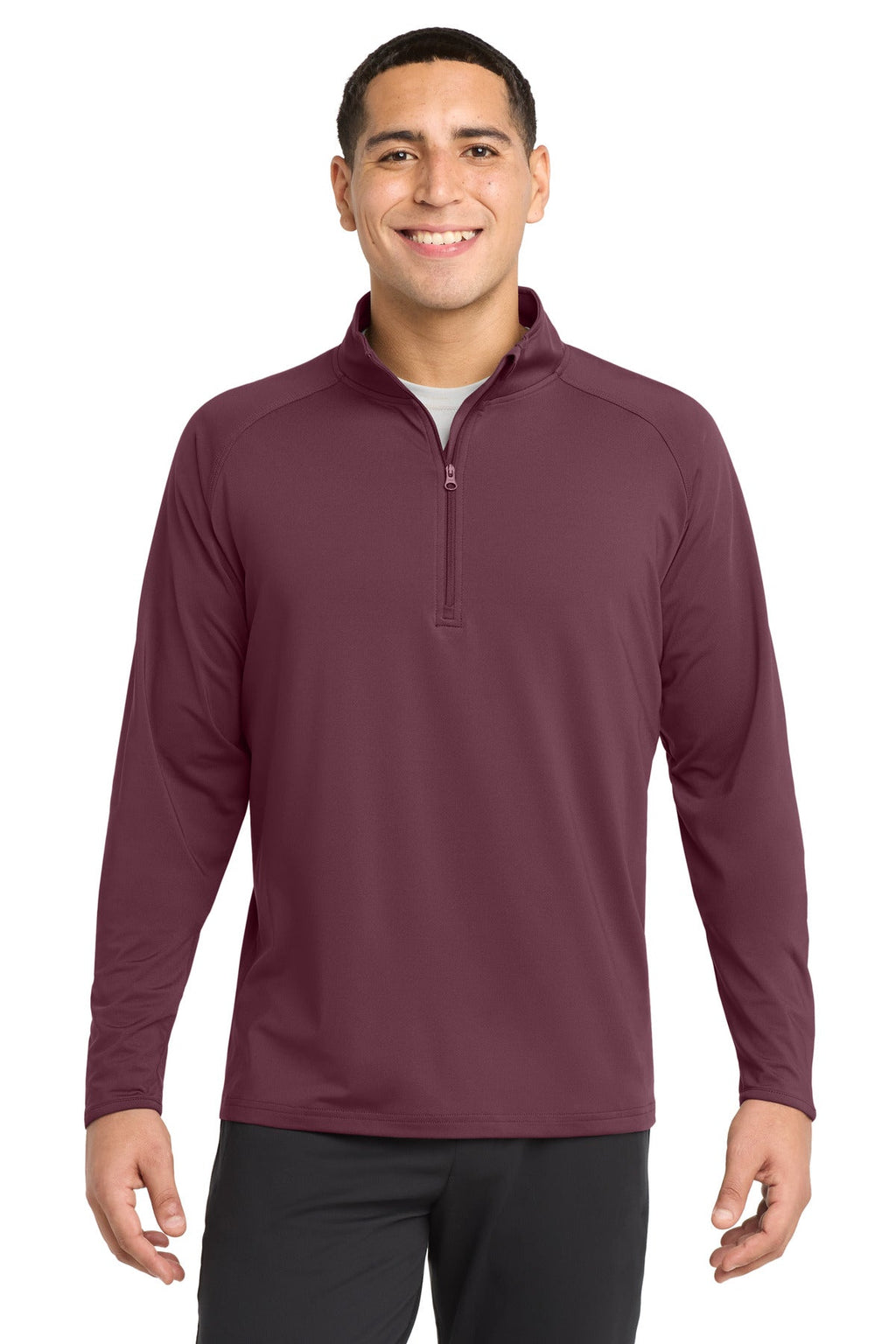 Sport-Tek Sport-Wick Stretch 1/4-Zip Pullover ST850 in Maroon